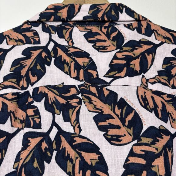 Tommy Hilfiger Tropical Print Short Sleeve Linen Camp Hawaiian Shirt Size XXL - Picture 4 of 8